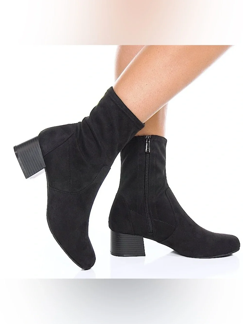 Kenneth Cole Reaction Women's Road Stretch Block Heel Booties Size 9.5M